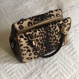 Coach Madison Mini Satchel Ocelot Print Fabric Bag
